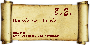 Barkóczi Ernő névjegykártya