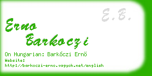 erno barkoczi business card