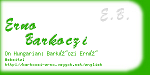 erno barkoczi business card